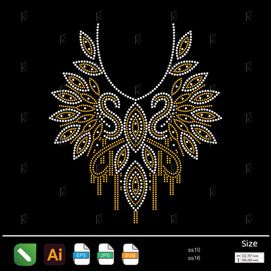 Royal Leaf Cascade Necklace Rhinestone – Premium Rhinestone Design by Rhinestone1