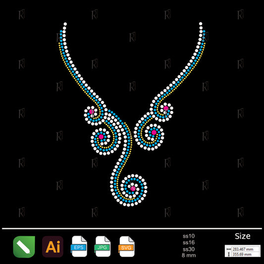 Swirl Elegance Collar Rhinestone – Premium Rhinestone Design by Rhinestone1