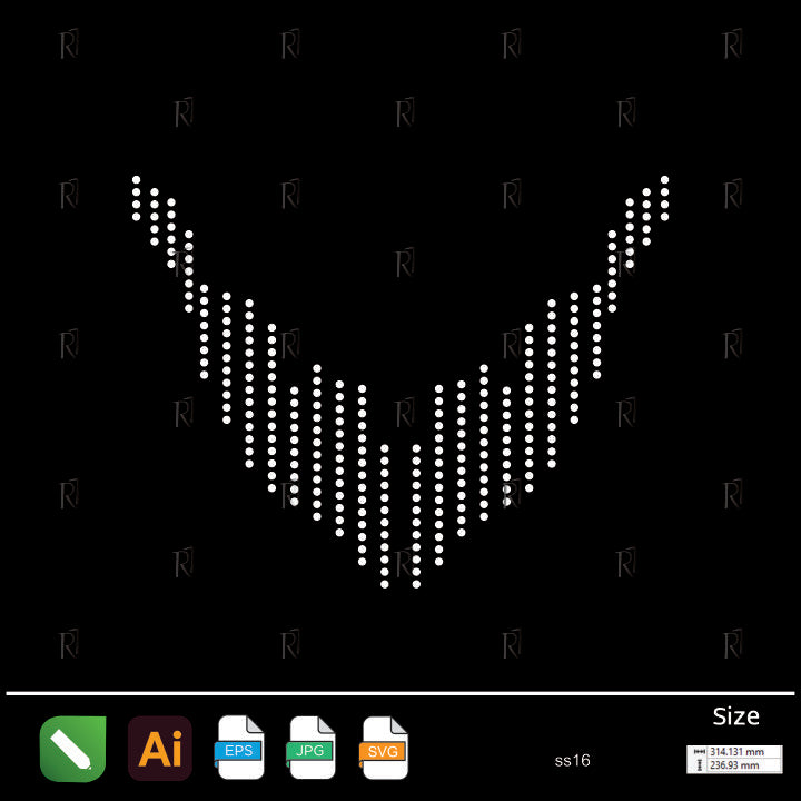 Vertical Lines V-Shape Rhinestone – Premium Rhinestone Design by Rhinestone1