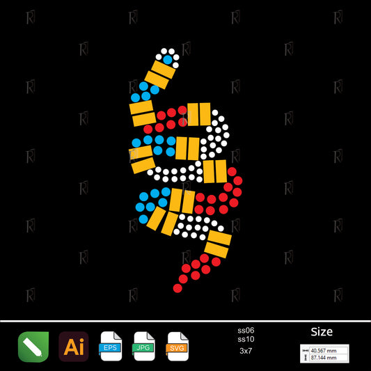 Colorful Tribal Twist – Premium Rhinestone Design by Rhinestone1