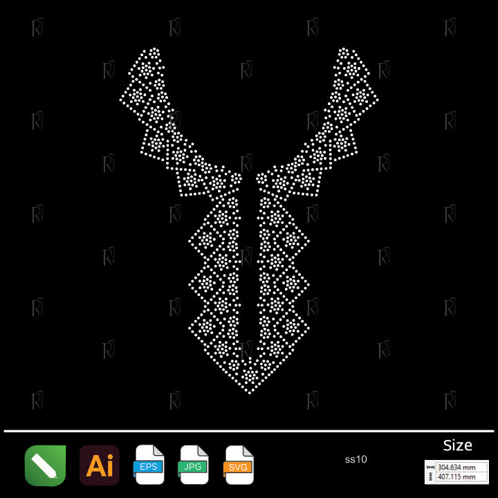 Geometric Zigzag Collar Rhinestone – Premium Rhinestone Design by Rhinestone1