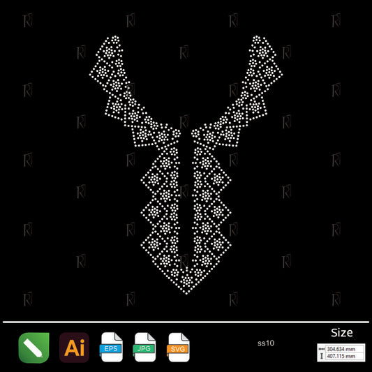 Geometric Zigzag Collar Rhinestone – Premium Rhinestone Design by Rhinestone1