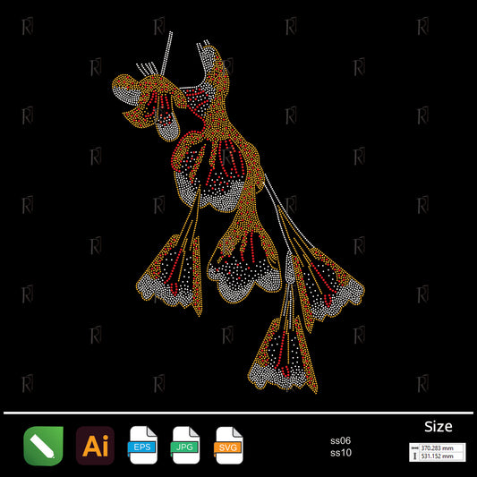 Hanging Orchid Bloom Rhinestone – Premium Rhinestone Design by Rhinestone1