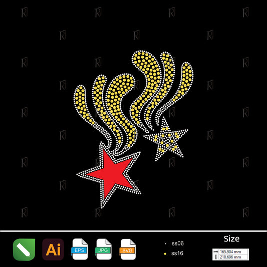 Shooting Stars Rhinestone Design1 – Premium Rhinestone Design by Rhinestone1