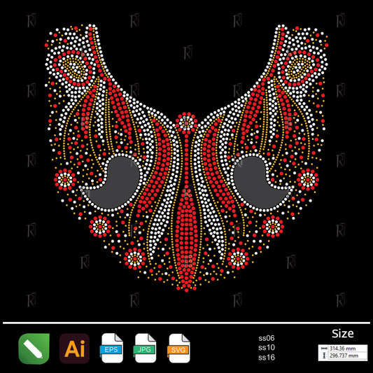 Flowing Petals Floral Rhinestone – Premium Rhinestone Design by Rhinestone1