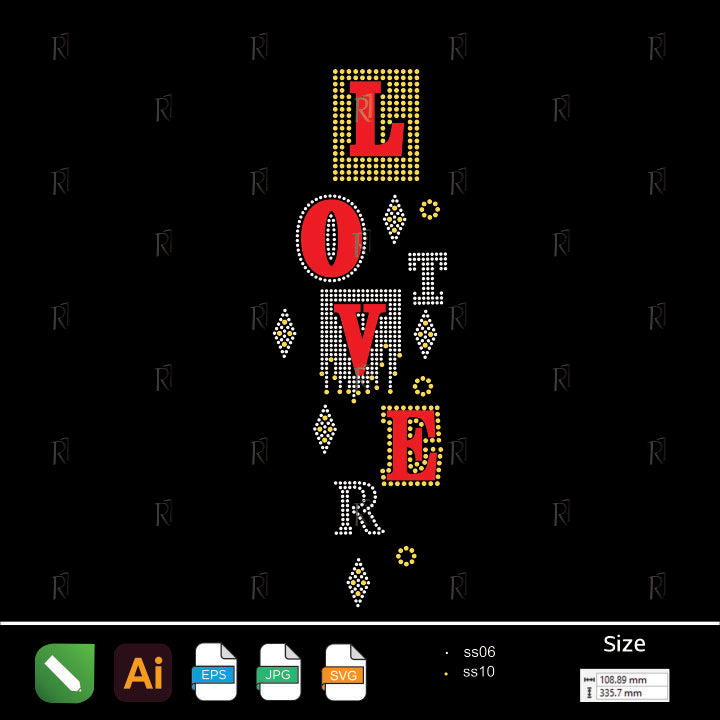 LOVE Letters Rhinestone – Premium Rhinestone Design by Rhinestone1