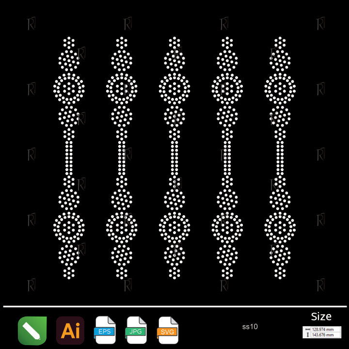 Ornamental Beaded Stripes Rhinestone – Premium Rhinestone Design by Rhinestone1