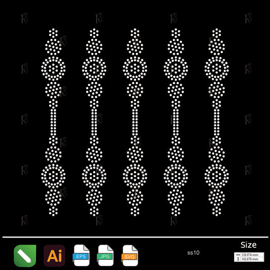 Ornamental Beaded Stripes Rhinestone – Premium Rhinestone Design by Rhinestone1