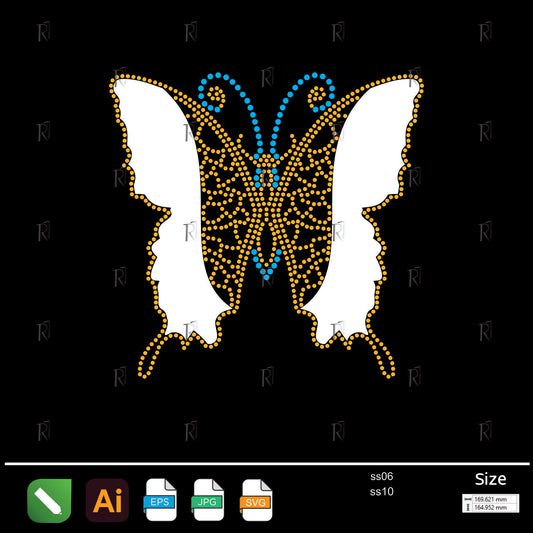 Elegant Butterfly Rhinestone1 – Premium Rhinestone Design by Rhinestone1