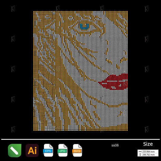 Golden Hair Glam Portrait Rhinestone – Premium Rhinestone Design by Rhinestone1