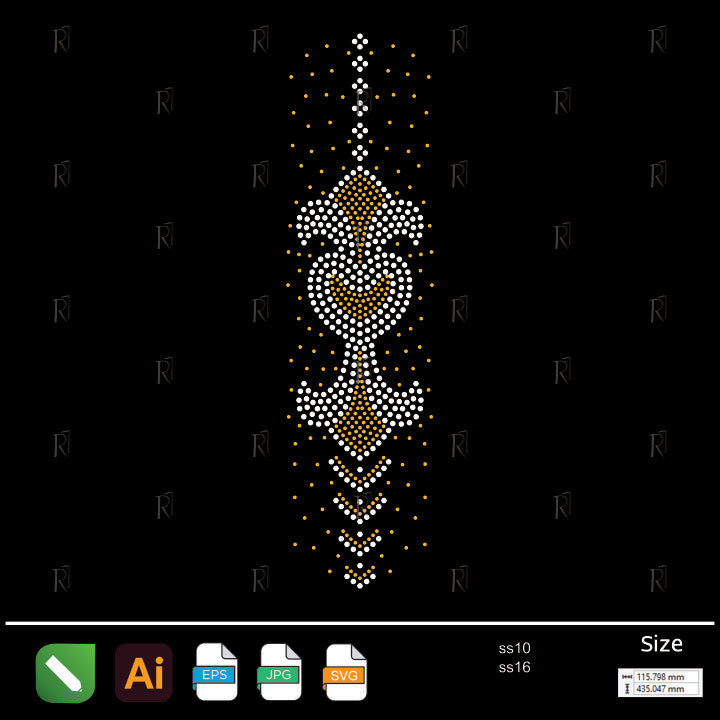 Ornamental Centerpiece Rhinestone – Premium Rhinestone Design by Rhinestone1