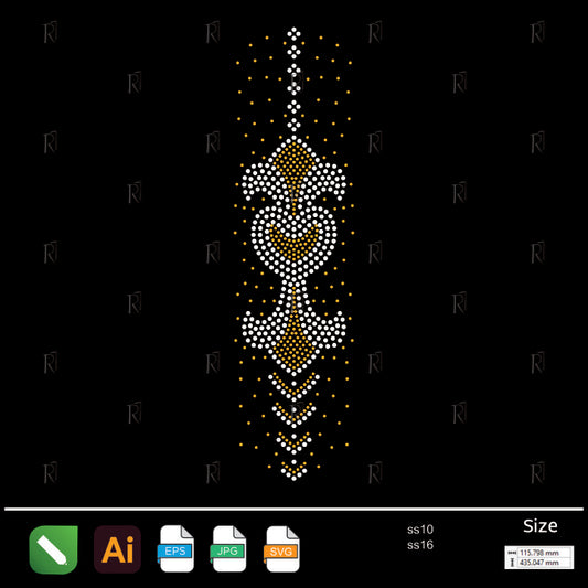 Ornamental Centerpiece Rhinestone – Premium Rhinestone Design by Rhinestone1