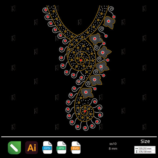 Golden Spiral Cascade Rhinestone – Premium Rhinestone Design by Rhinestone1
