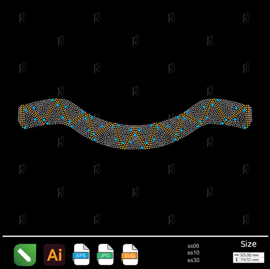 Zigzag Golden Wave Rhinestone – Premium Rhinestone Design by Rhinestone1