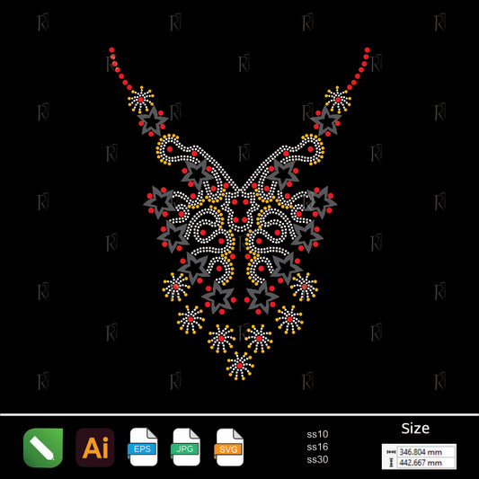 Royal Butterfly Necklace – Premium Rhinestone Design by Rhinestone1