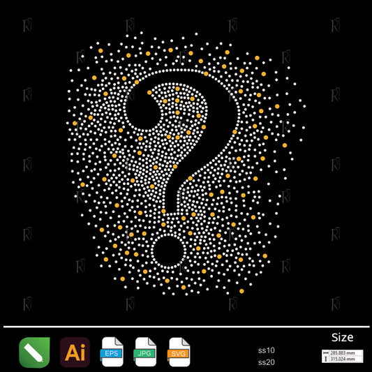Question Mark Spark Rhinestone – Premium Rhinestone Design by Rhinestone1