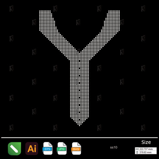 Classic Necktie Rhinestone – Premium Rhinestone Design by Rhinestone1