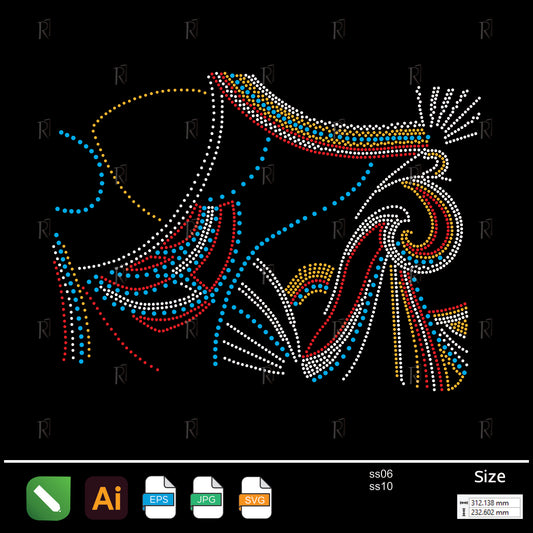 Surreal Motion Art Rhinestone – Premium Rhinestone Design by Rhinestone1