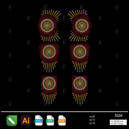 Radiant Sunburst Rhinestone – Premium Rhinestone Design by Rhinestone1