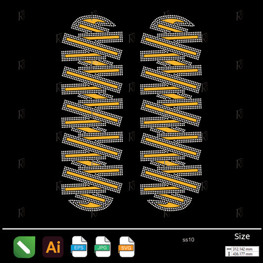 Shoelace Stripes Rhinestone Design – Premium Rhinestone Design by Rhinestone1