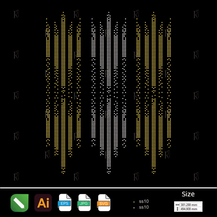 Vertical Rhinestone Columns Design – Premium Rhinestone Design by Rhinestone1