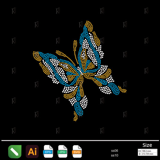 Colorful Butterfly Rhinestone1 – Premium Rhinestone Design by Rhinestone1