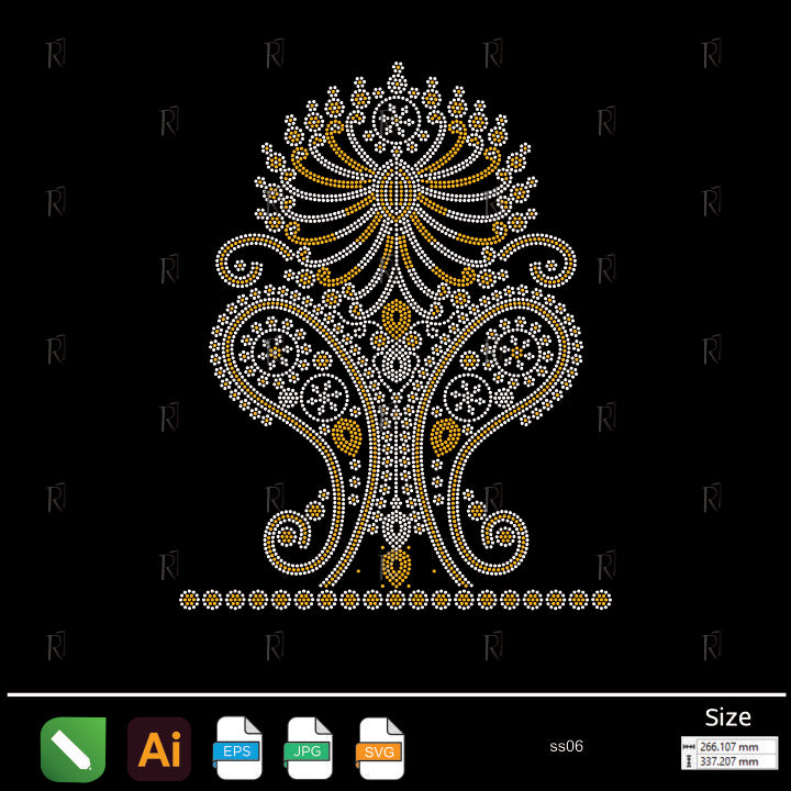 Royal Crown Rhinestone Motif – Premium Rhinestone Design by Rhinestone1