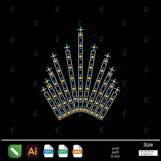 Fan Crown Rhinestone – Premium Rhinestone Design by Rhinestone1
