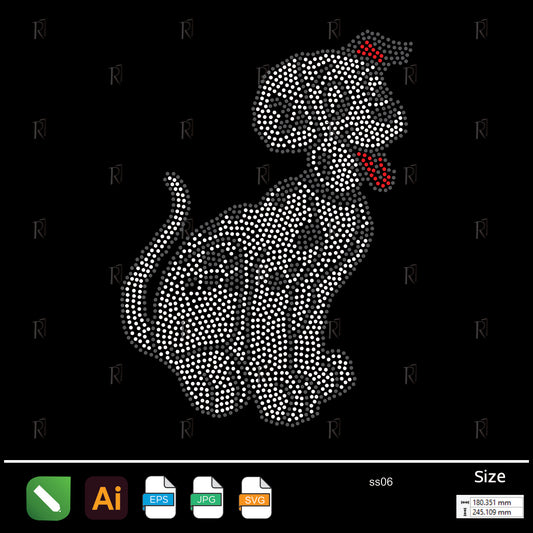 Dalmatian Puppy Smile Rhinestone – Premium Rhinestone Design by Rhinestone1