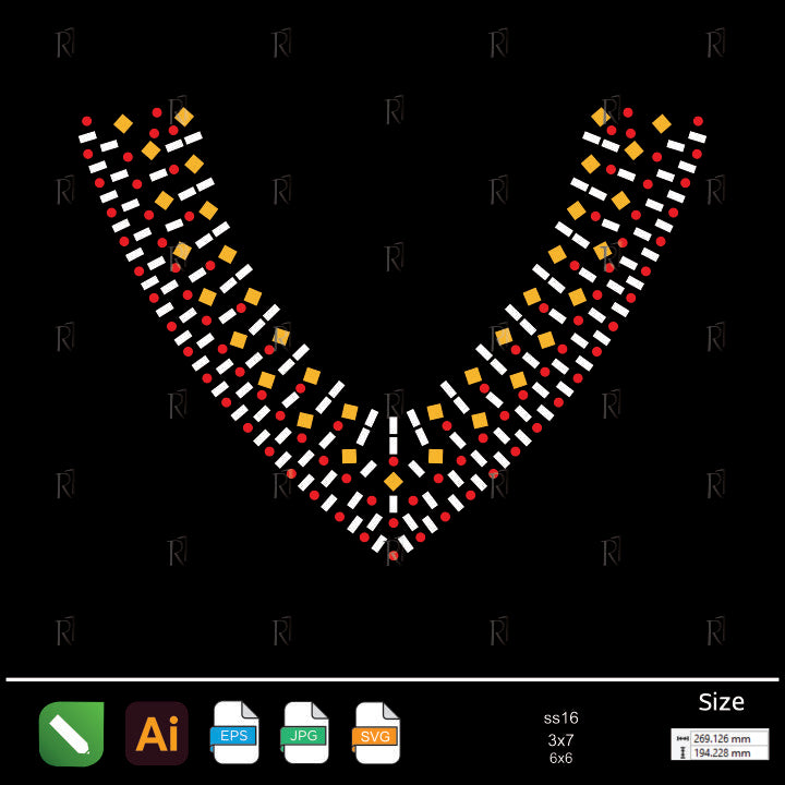 Modern Geometric V-Collar Rhinestone – Premium Rhinestone Design by Rhinestone1