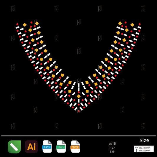 Modern Geometric V-Collar Rhinestone – Premium Rhinestone Design by Rhinestone1