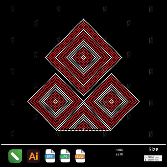 Red Diamond Duo Rhinestone – Premium Rhinestone Design by Rhinestone1