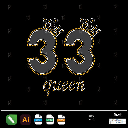 33 Queen Crown Rhinestone – Premium Rhinestone Design by Rhinestone1