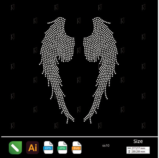 Angel Wings Rhinestone Design – Premium Rhinestone Design by Rhinestone1