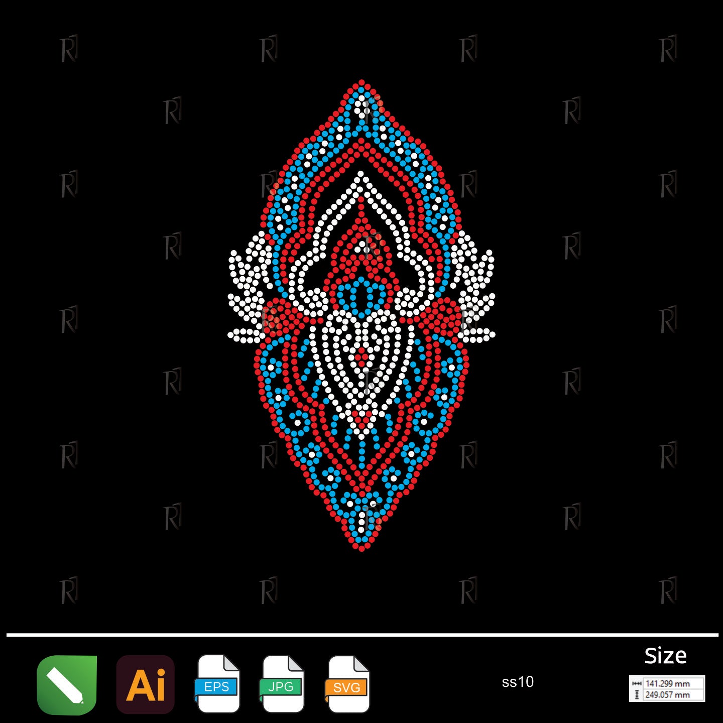Royal Winged Emblem Rhinestone – Premium Rhinestone Design by Rhinestone1