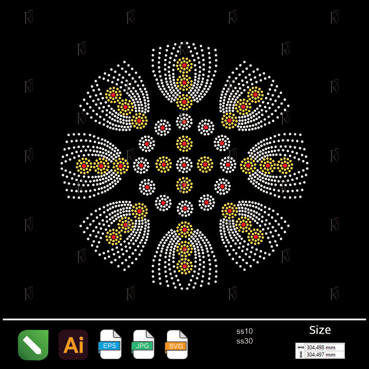 Royal Fringe Blossom – Premium Rhinestone Design by Rhinestone1