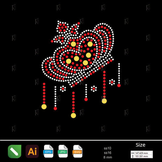 Romantic Drops Heart – Premium Rhinestone Design by Rhinestone1