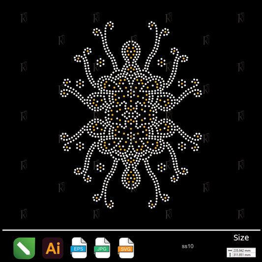 Royal Ornamental Burst Rhinestone – Premium Rhinestone Design by Rhinestone1