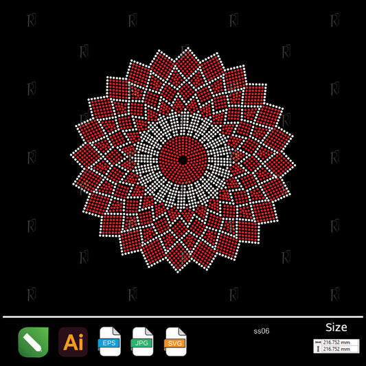 Geometric Flower Burst Rhinestone – Premium Rhinestone Design by Rhinestone1
