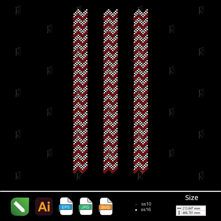 Chevron Stripe Rhinestone Repeat Pattern – Premium Rhinestone Design by Rhinestone1