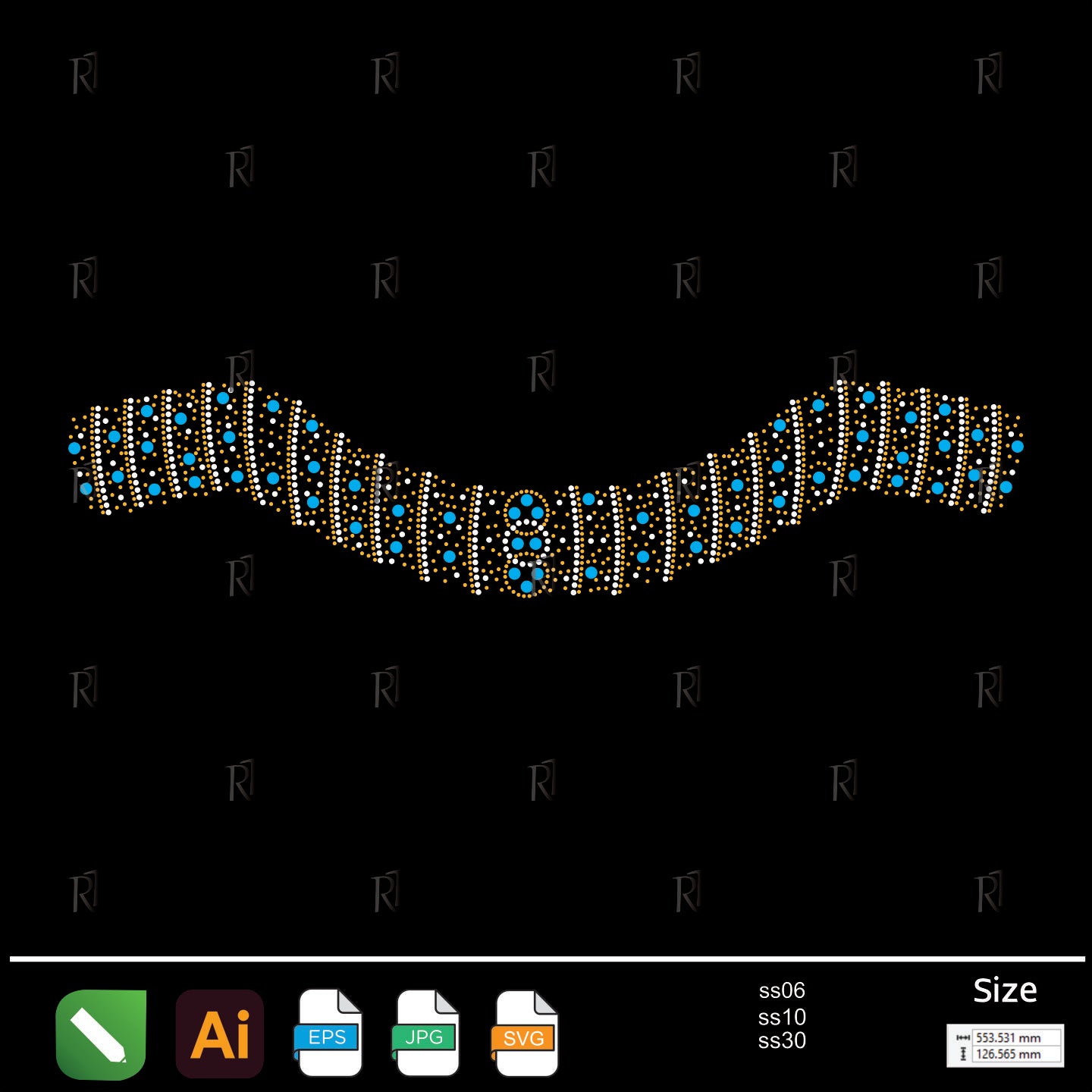 Royal Chain Line Rhinestone – Premium Rhinestone Design by Rhinestone1