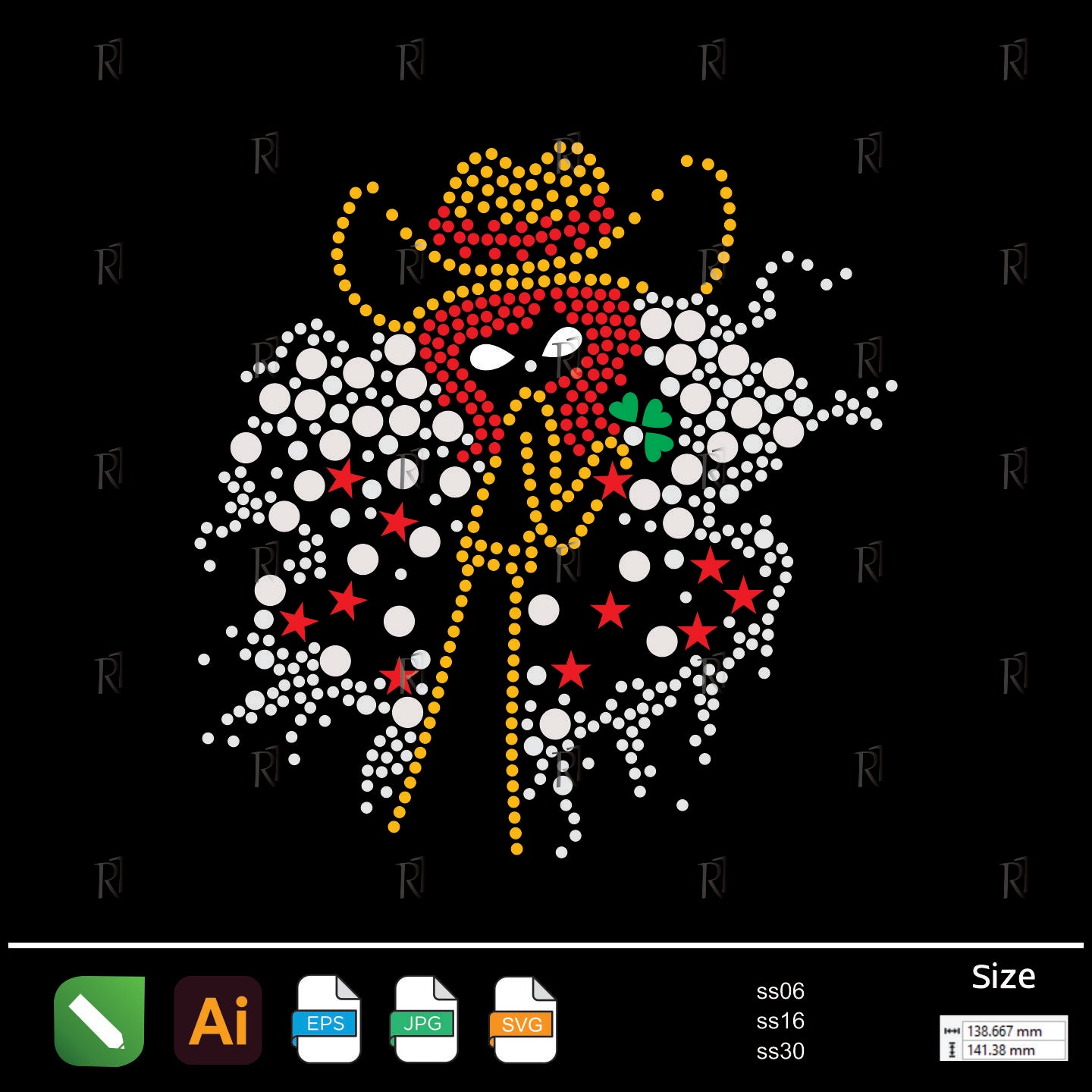 Cowgirl Attitude with Lucky Vibes Rhinestone – Premium Rhinestone Design by Rhinestone1