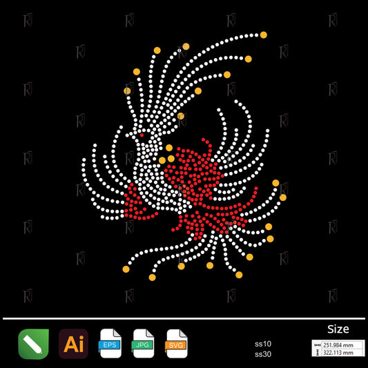 Elegant Phoenix Bird Rhinestone – Premium Rhinestone Design by Rhinestone1