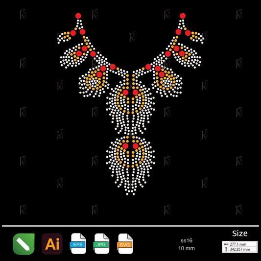 Golden Red Tassel Necklace Rhinestone – Premium Rhinestone Design by Rhinestone1