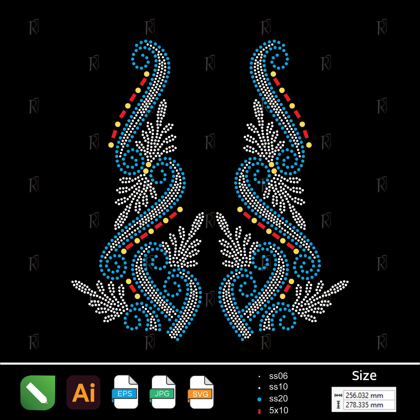 Tropical Swirl Bloom Rhinestone – Premium Rhinestone Design by Rhinestone1