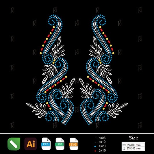 Tropical Swirl Bloom Rhinestone – Premium Rhinestone Design by Rhinestone1
