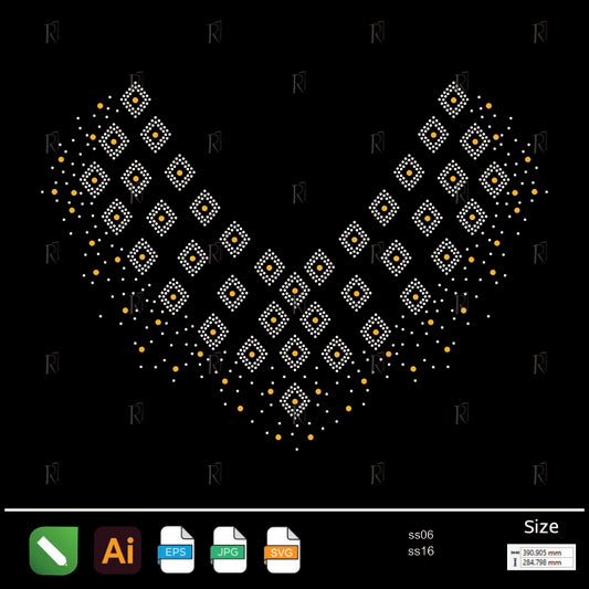 Golden Diamond V Rhinestone – Premium Rhinestone Design by Rhinestone1