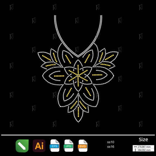 Elegant Floral Necklace Rhinestone – Premium Rhinestone Design by Rhinestone1