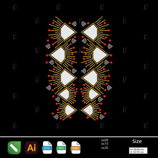 Geometric Sunburst Rhinestone Pattern – Premium Rhinestone Design by Rhinestone1