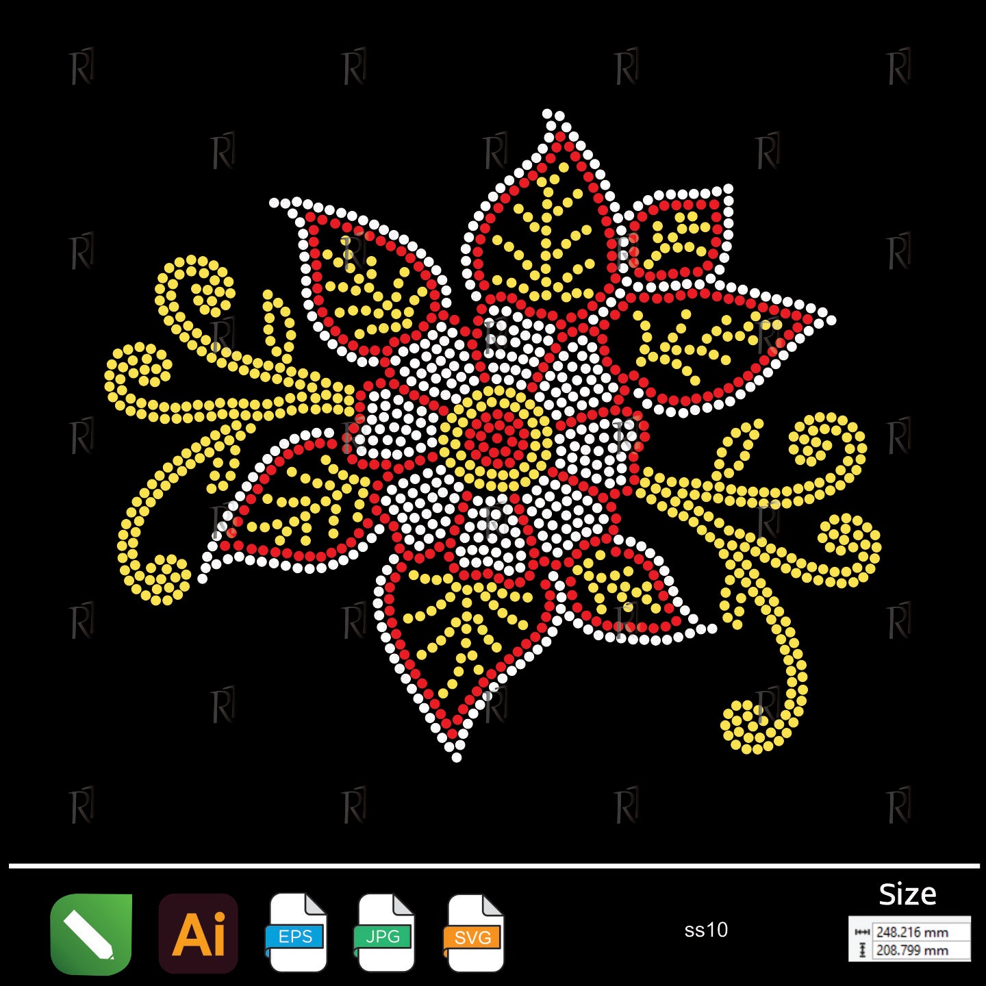 Floral Radiance Rhinestone – Premium Rhinestone Design by Rhinestone1